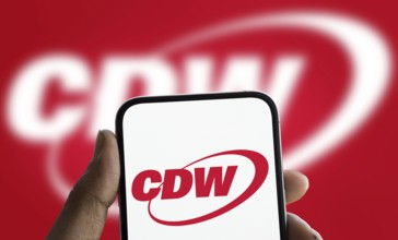 Dhaka, Bangladesh- 5 Dec 2024: CDW logo is displayed on smartphone. CDW Corporation is an American