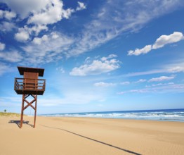 Cullera Dosel beach Mediterranean sea in Valencia of Spain