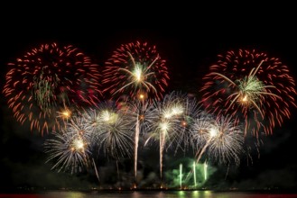 Real Fireworks display celebration, Colorful New Year Firework