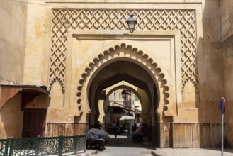 Scenic oriental gate Bab Semmarine in the medina of Fes, Morocco