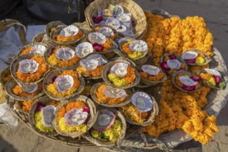 Paper diyas, varanasi, uttar pradesh, india, asia