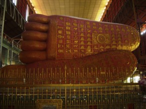 Big feet in a temple in burma