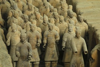 Statues of Terracotta warriors in pit 1, Terracotta army, Qin Dynasty, Xian, China