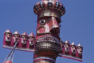 Face of Ravana during Dussehra festival, Dadar, Mumbai, Maharashtra, India