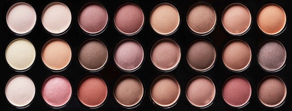 Augenschatten bunte Farbpalette in beige Tönen. Schönheit abstrakte geometrische Banner