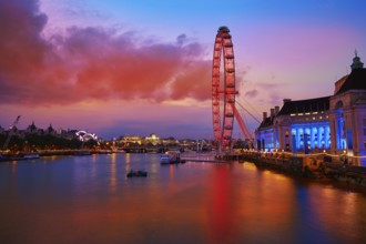 London sunset at Thames river near Big Ben in England