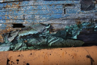 Wreck near the harbour, Stanley, Falkland Islands, Great Britain, South Atlantic