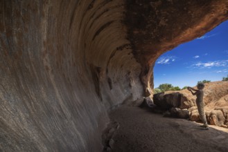Uluru, formerly Ayers Rock, cave at Mala Walk, Uluru-Kata Tjuta National Park, Northern Territory,