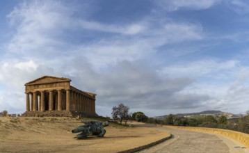 Agrigento, Italy, 3 January, 2024: view of the Temple of Concordia in the Valley of the Temples