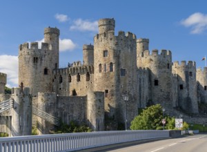 Conwy, United Kingdom, 27 August, 2022: view of the medieval Conwy Castle in North Wales