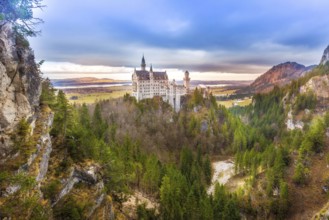 Neuschwanstein Castle the famous castle in Germany located in Fussen, Bavaria, Germany