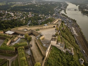 Ehrenbreitstein Fortress is situated 118 metres above the Rhine opposite the mouth of the Moselle
