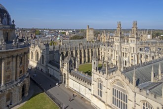 All Souls College, view from the tower of the University Church of St Mary the Virgin, Oxford,