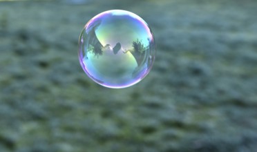 Soap bubble in winter, Schleswig-Holstein, Germany