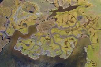 Aerial view over the Salzhaff, formed by the island of Poel and shallow bay of the Baltic Sea near