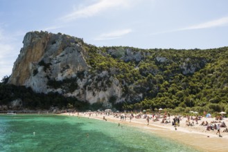 Rocky coast and beach, Cala Luna, Gulf of Orosei National Park, Parco Nazionale del Gennargentu e