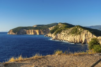 Cliffs at the Lighthouse or Cape Ducato Lefkas in the southern area of the island of Lefkada.