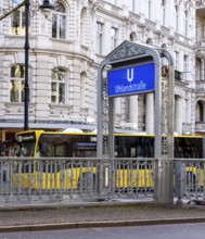 Entrance to Uhlandstraße railway station, Kurfürstendamm, Berlin, Germany