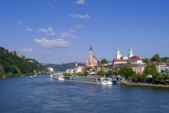 City view, Passau, on the Danube, Lower Bavaria, Bavaria, Germany