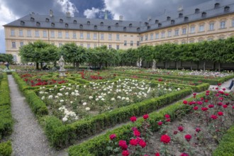 Rose Garden, behind the New Residence, Bamberg, Upper Franconia, Bavaria, Germany