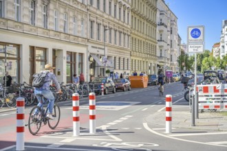 Bollards, Auguststraße bicycle lane, Tucholskystraße, Mitte, Berlin, Germany