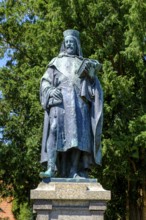 Statue of Emperor Charles IV, Tangermünde Castle, Tangermünde, on the Elbe, Altmark, Saxony-Anhalt,