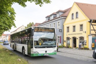 VGM bus line 475 to Dippelsdorf on the Anger of Altkötzschenbroda, Radebeul, Saxony, Germany