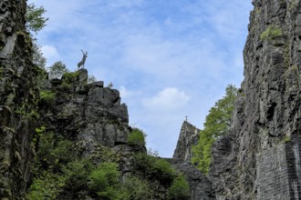 Deer monument at Hirschsprung in the Höllental, near Breitnau, Black Forest, Baden-Württemberg,