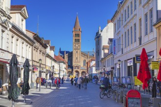 Brandenburger Straße with St Peter and Paul Church in Potsdam, Germany