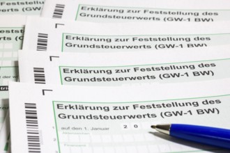 Declaration of property tax value, property tax, tax return, tax office, forms, pens