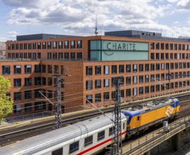 Berlin railway line between the Charité and the Futurium Museum, Germany
