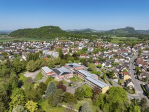 Aerial view, of the municipality of Rielasingen-Worblingen with the Ten-Brink-School, community