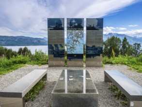 World War II monument at Bjerkvik, at road E10 Narvikfjord, in memoriam of battle of Narvik in