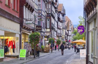 The Lange Straße in the old town centre of Hannoversch Münden with half-timbered houses in the
