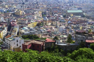 View of Naples and Vesuvius from Castel Sant'Elmo, Campania, Italy