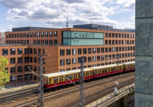 Berlin railway line between the Charité and the Futurium Museum, Germany