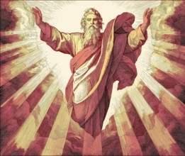 The Creation of Light, Old Testament, by Julius Schnorr von Carolsfeld, 1860, digitally altered