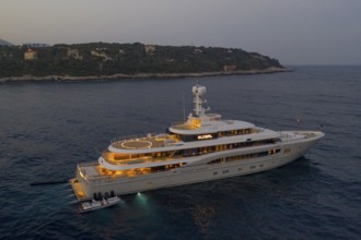74 metre long motor yacht GLOBAL (ex Kismet), built by the Bremen shipyard Lürssen Yachts, owned