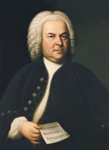 Johann Sebastian Bach, 1685, 1750, German composer, digital edited according to a painting by Elias