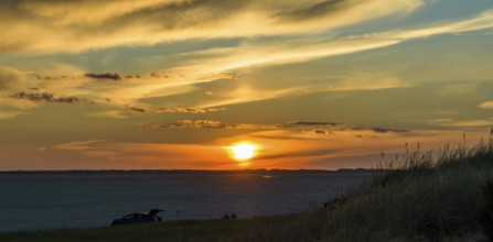 Panorama, sunset, dunes on Sønderstrand, Rømø, Denmark
