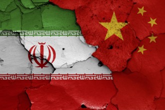 Flags of Iran and China