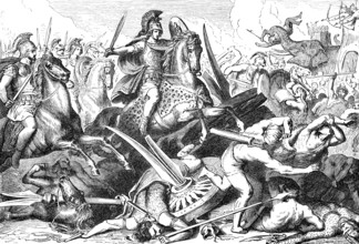 Alexander the Great at Battle of Gaugamela in 331 BC