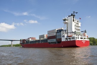 Container ship on the Kiel Canal