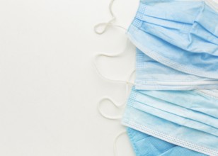 Top view disposable medical masks