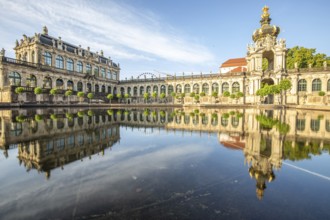 The Dresden Zwinger, a landmark of baroque architecture. Historic buildings in the style of a