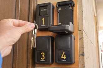 Key safe, lockers for keys for holiday flats, La Gomera, Spain
