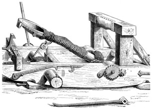 An onager, a Roman torsion powered siege engine