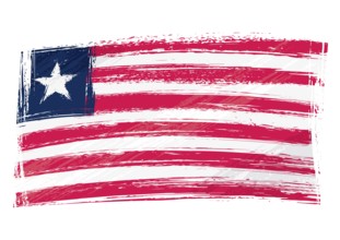 Republic of Liberia flag created in grunge style