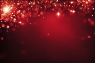 A bright and festive scene with red sparkles and lights creating a celebratory glow, AI generated