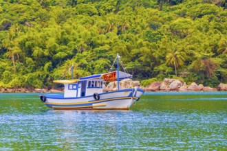 Boats ships and Boat Mangrove beach and Pouso beach Ilha Grande Angra dos Reis Rio de Janeiro